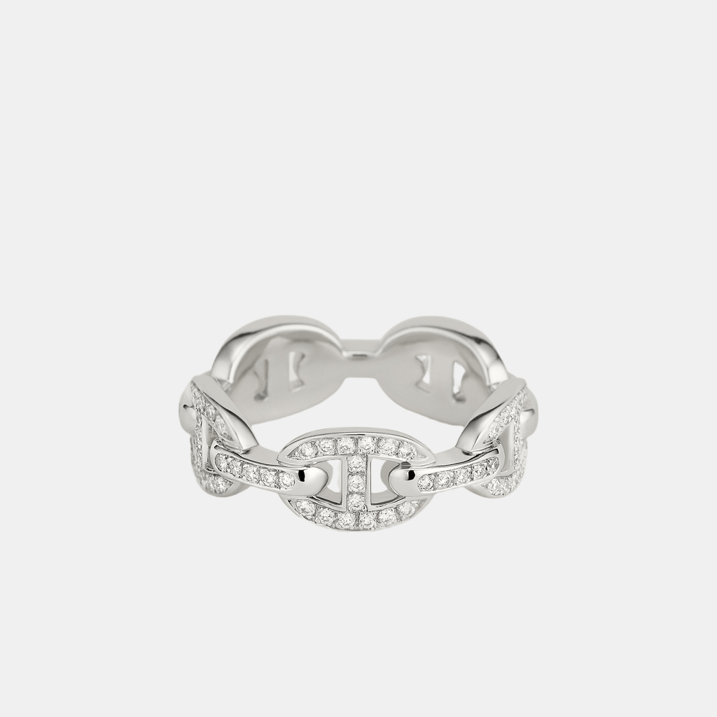 Bague Chaîne d'Ancre Petit modèle Or rose Diamant 0.09 ct