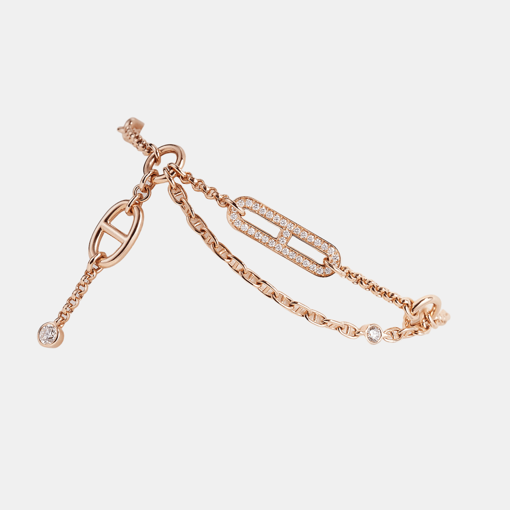 Bracelet Chaîne d'Ancre Or rose Diamant 0.48 ct