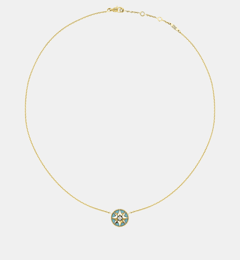 Collier Rose des Vents Or jaune Diamant 0.045 ct