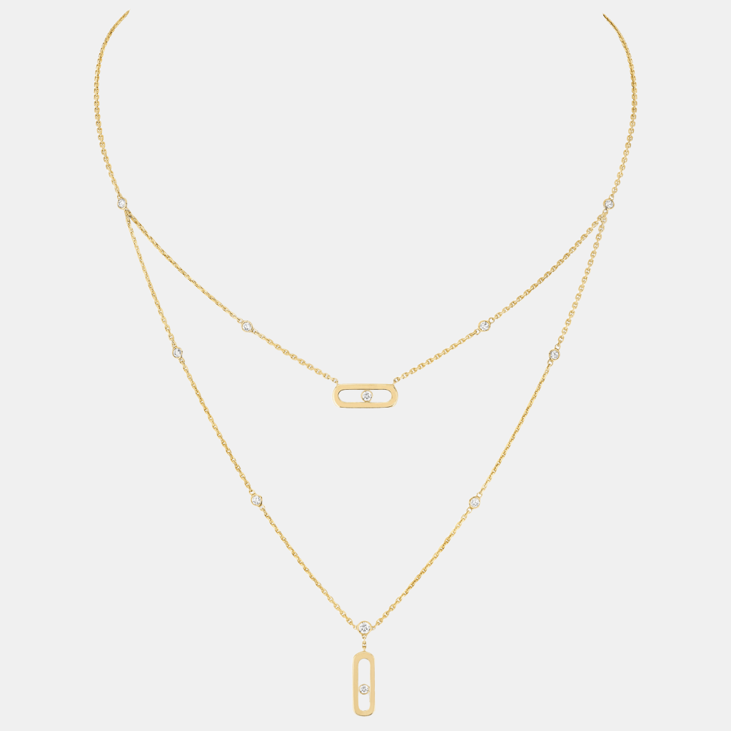Collier Move Uno 2 Rangs Or jaune Diamant 0.2ct