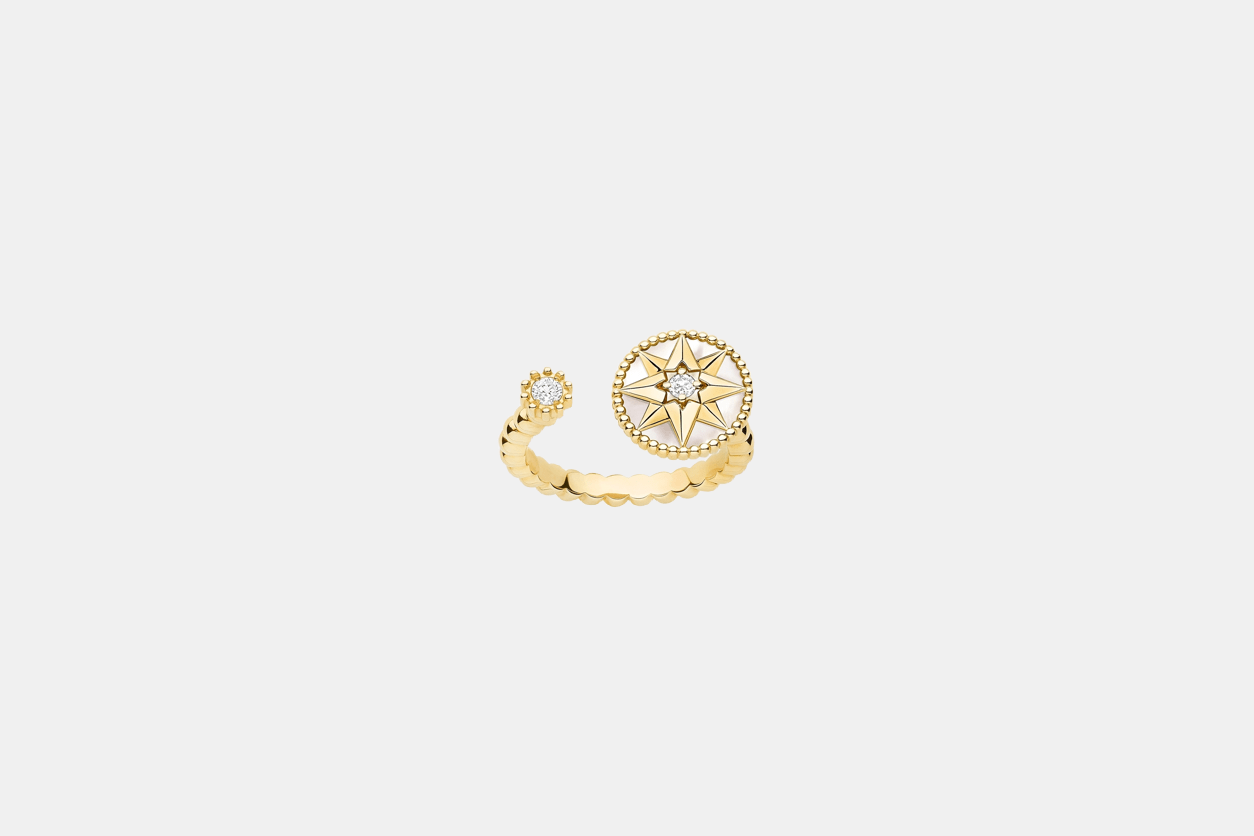 Bague Rose des Vents Or jaune Diamant 0.10 ct