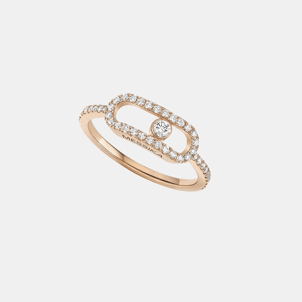 Bague Move Uno Pavé LM Or rose Diamant 0.31ct