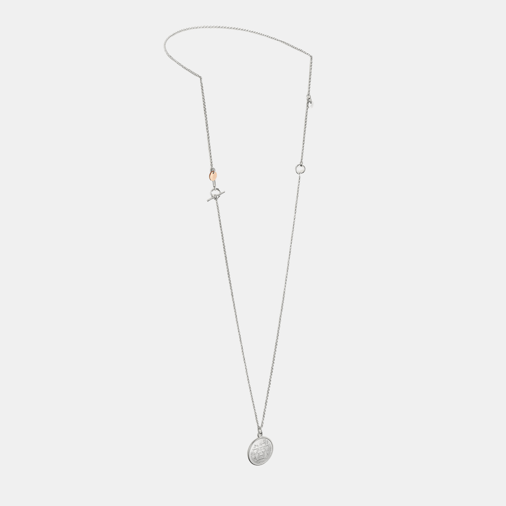 Collier Ex-Libris Moyen modèle Argent et Or rose