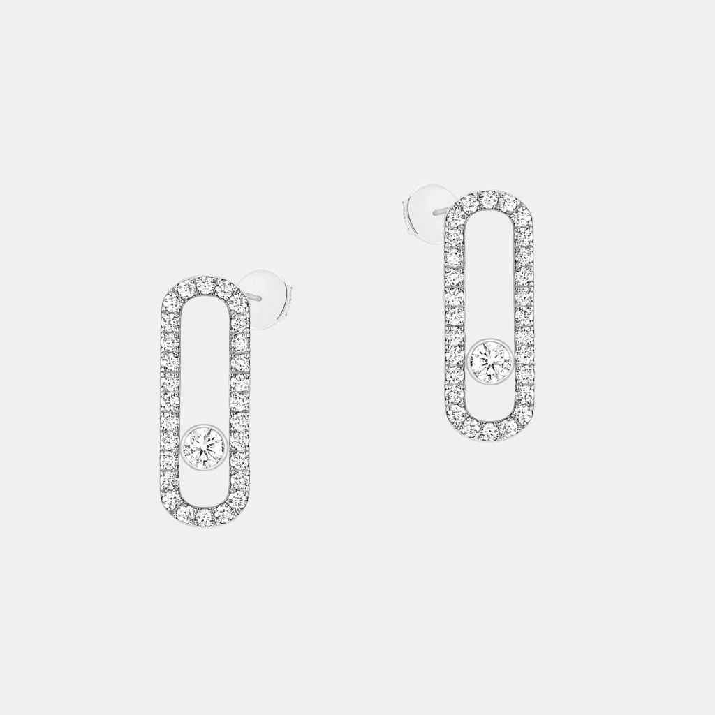 Boucles d'oreilles Move Uno Pavé Or blanc Diamant 0.66ct