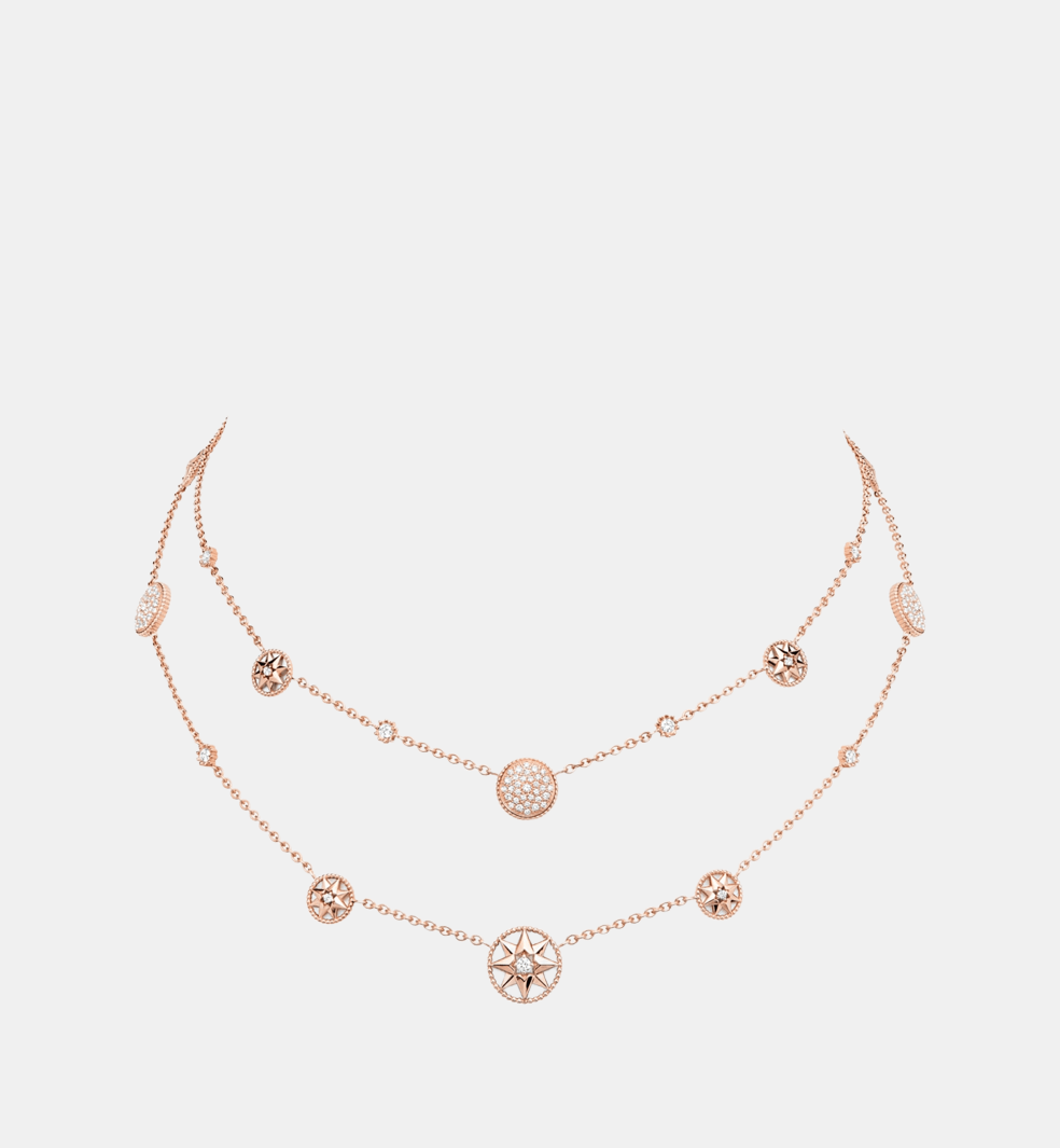 Collier Rose des Vents Or rose Diamant 1.16 ct