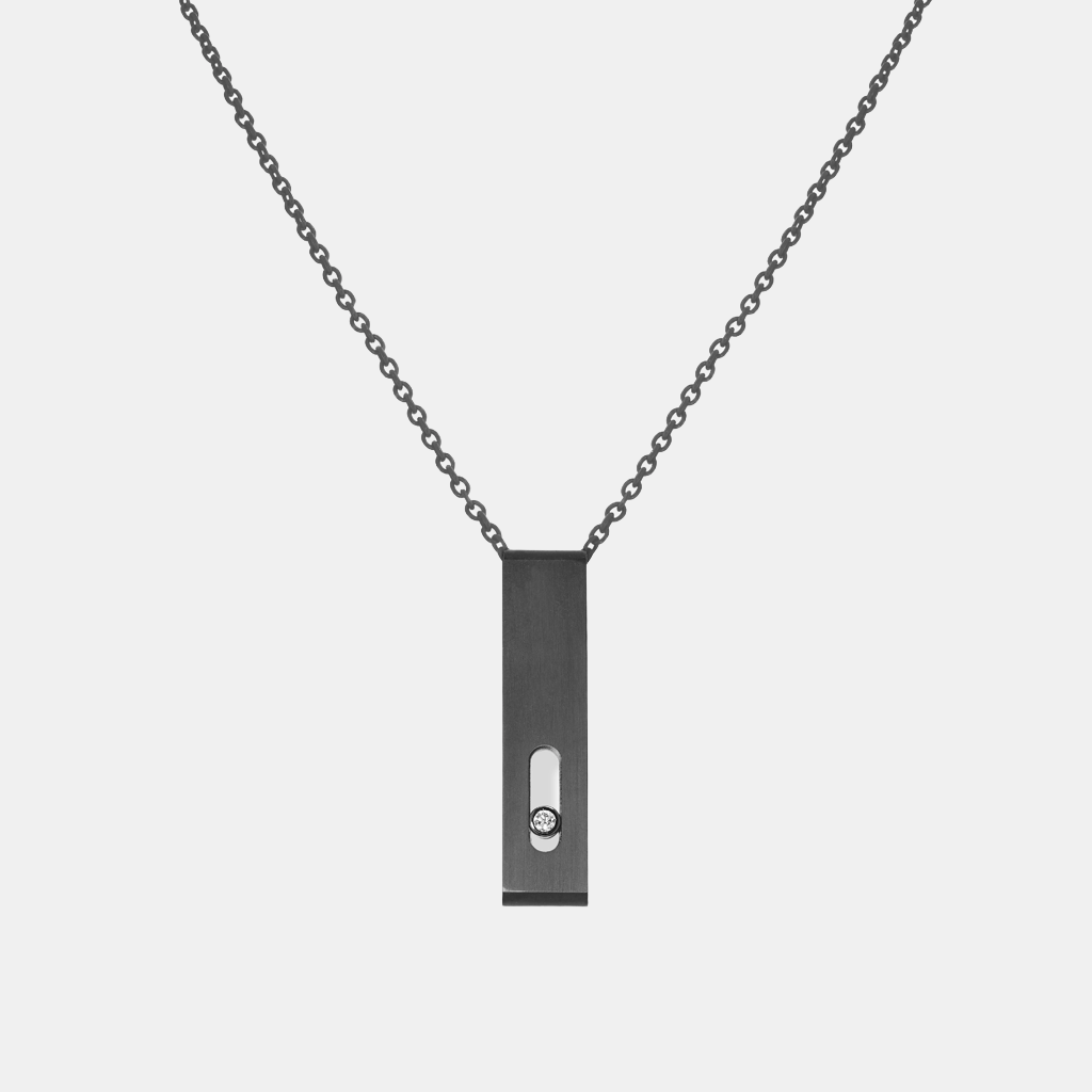 Collier Move Titanium Titane Diamant 0.08ct