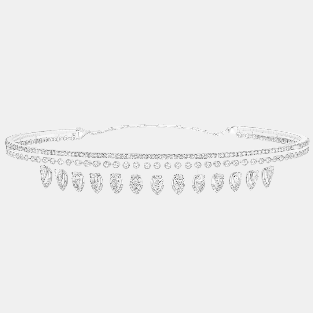 Collier Desert Bloom Skinny Or blanc Diamant 4.6ct