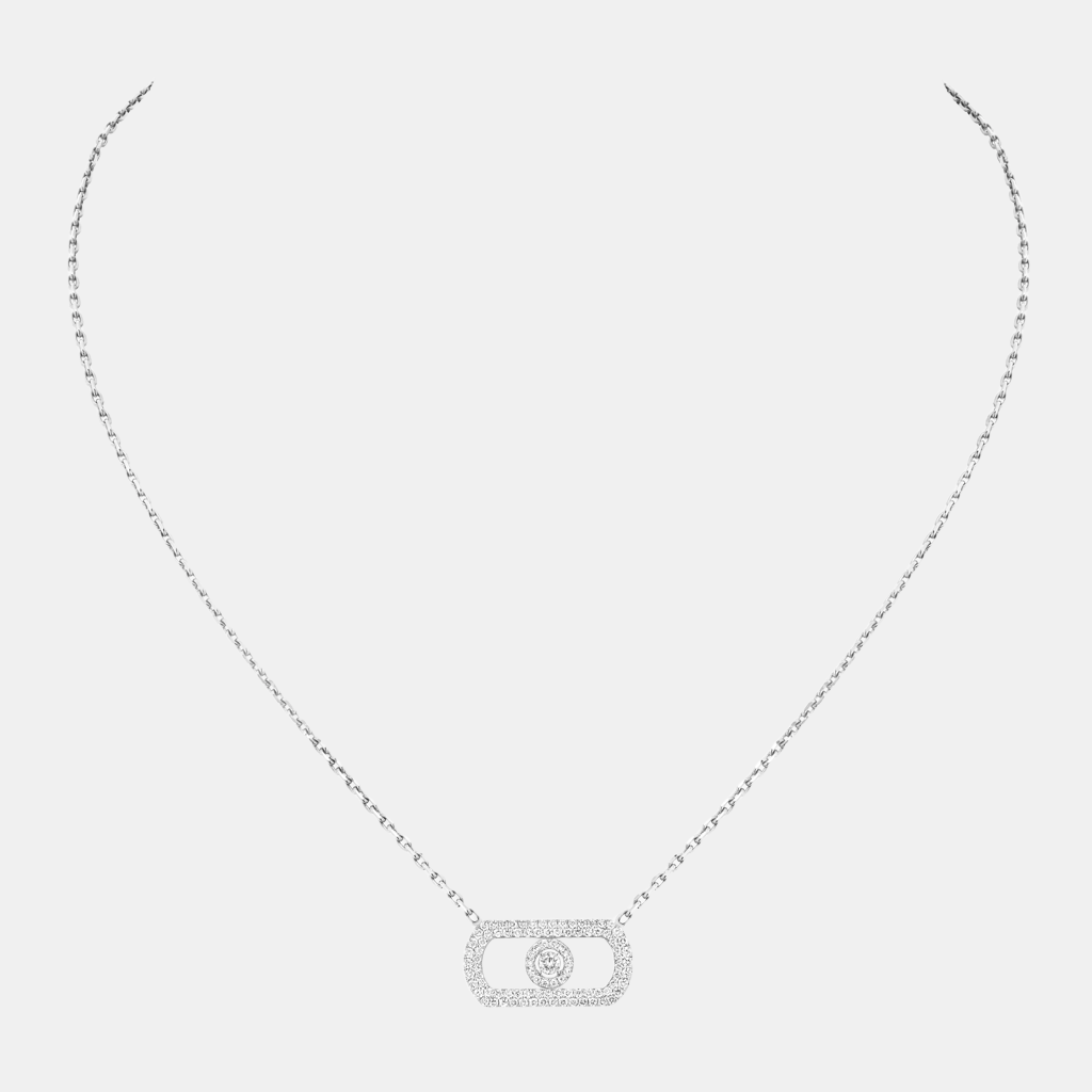Collier So Move Pavé Or blanc Diamant 0.65ct