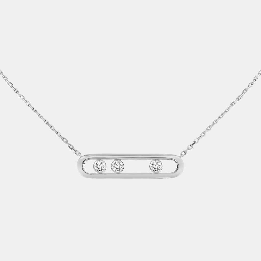 Collier Move Move Or blanc Diamant 0.08ct