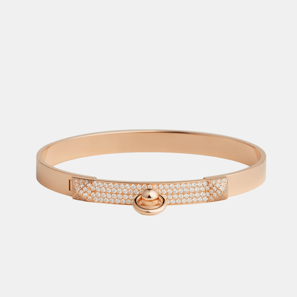 Bracelet Collier de Chien Petit modèle Or rose Diamant 0.92 ct