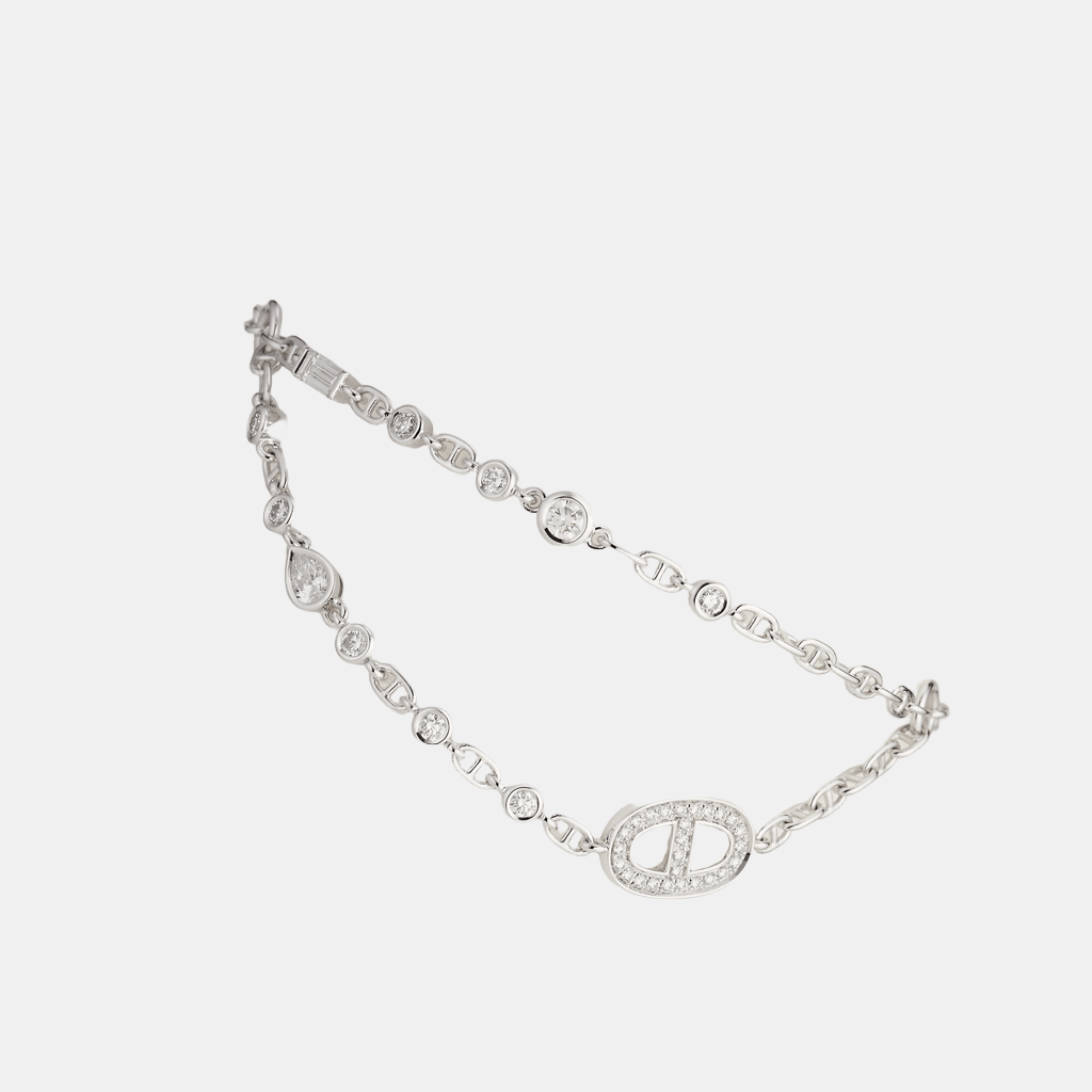 Bracelet Chaîne d'Ancre Or blanc Diamant 0.98 ct