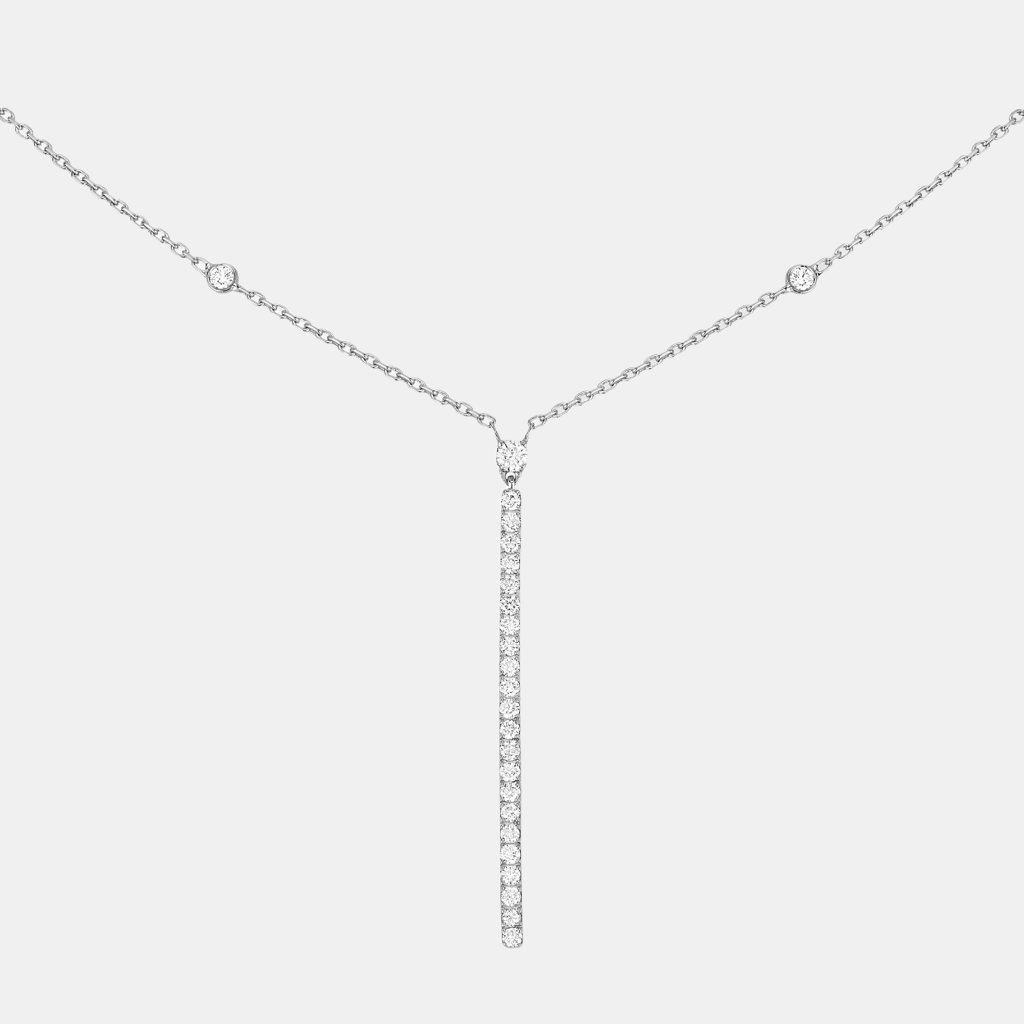 Collier Gatsby Or blanc Diamant 0.38ct