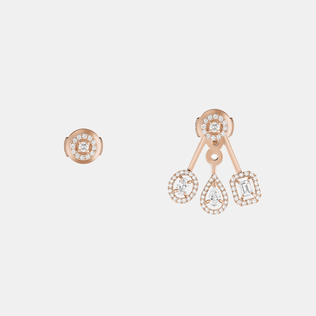 Boucles d'oreilles My Twin Trio Or rose Diamant