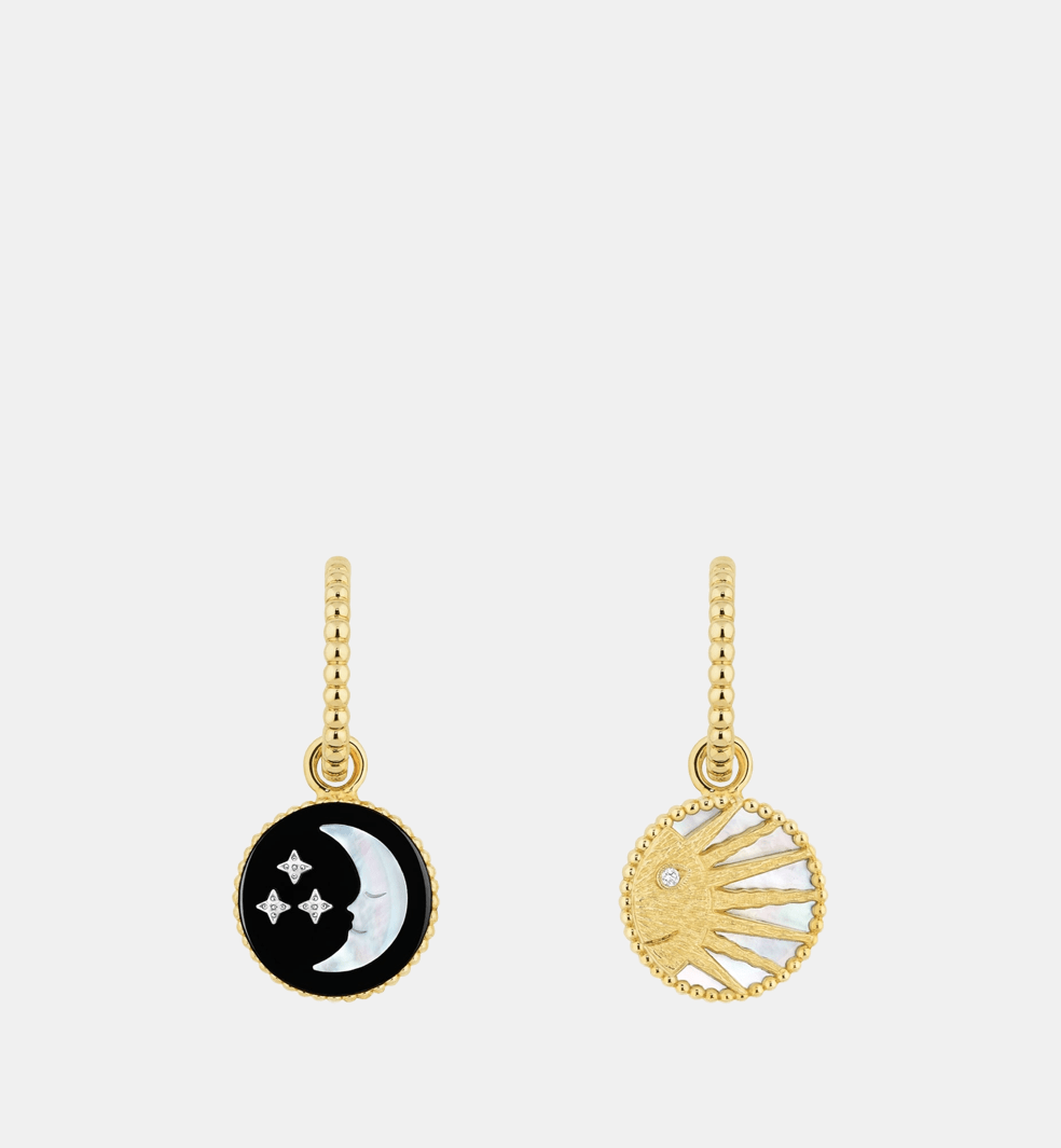 Boucles d'oreilles Rose des Vents Or Diamant 0.01 ct