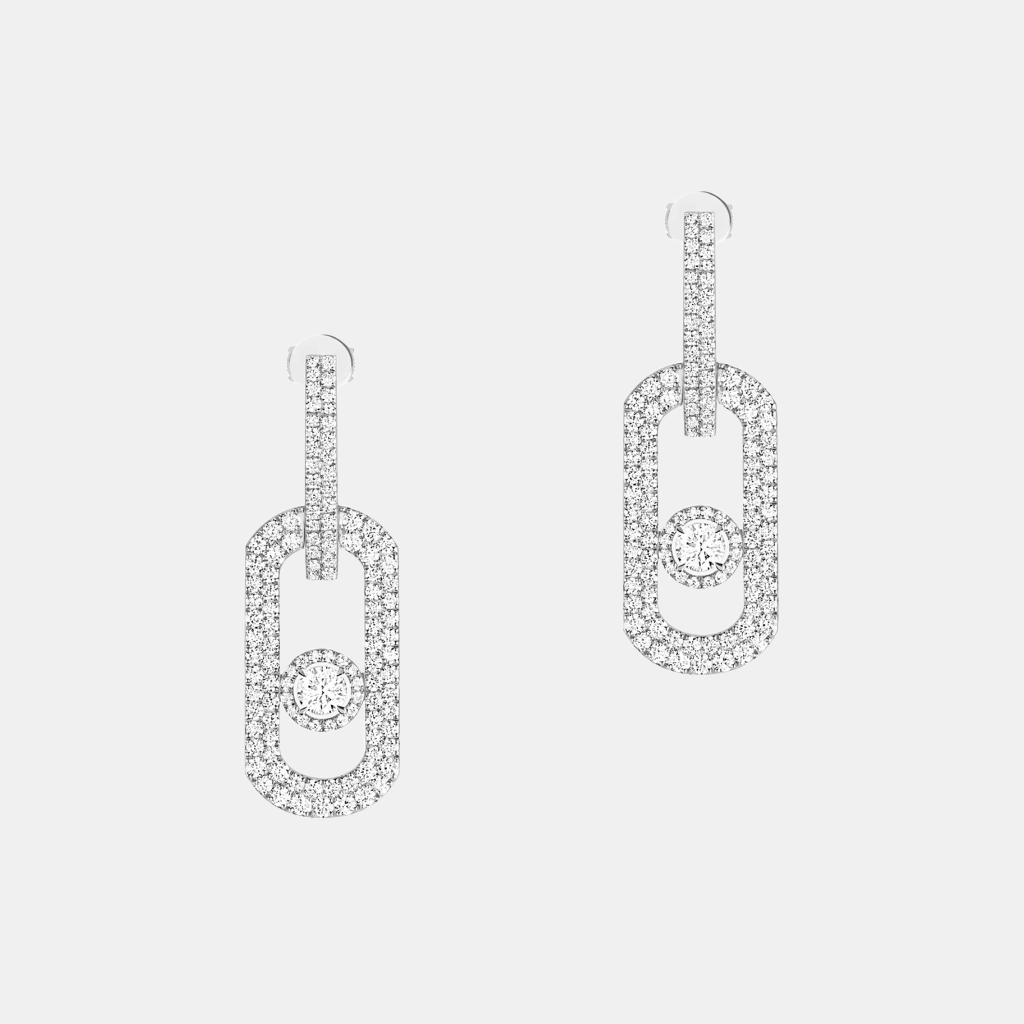 Boucles d'oreilles So Move Pavé XL Or blanc Diamant 2.12ct