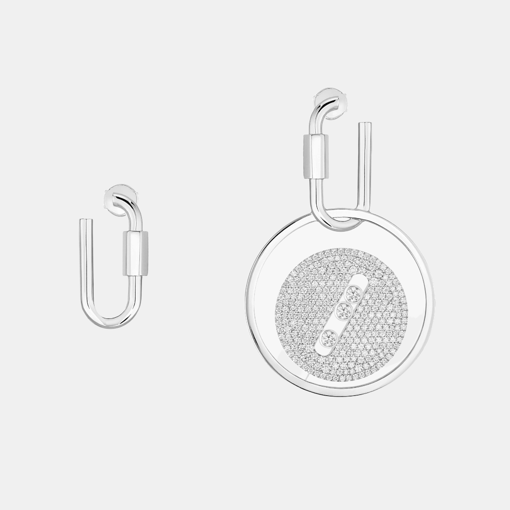 Boucles d'oreilles Lucky Move Or blanc Diamant 1.58ct