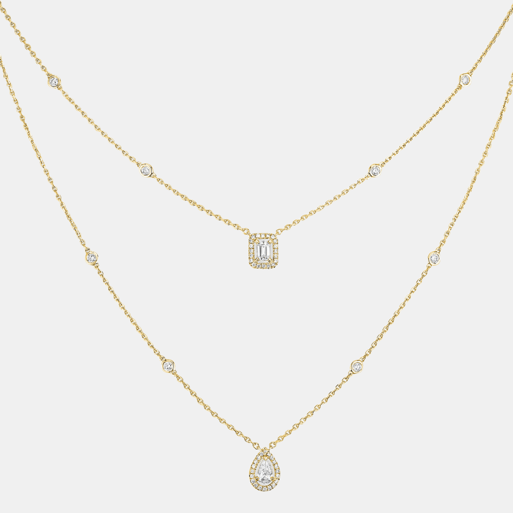 Collier My Twin 2 Rangs Or jaune Diamant 0.2ct