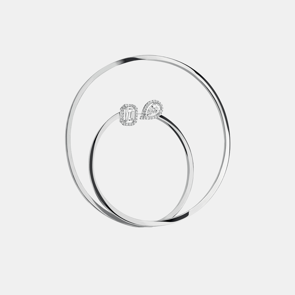 Boucles d'oreilles My Twin Or blanc Diamant 0.1ct
