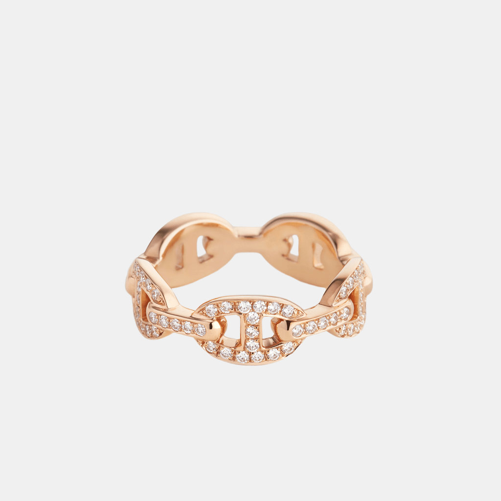 Bague Chaîne d'Ancre Petit modèle Or rose Diamant 0.64 ct