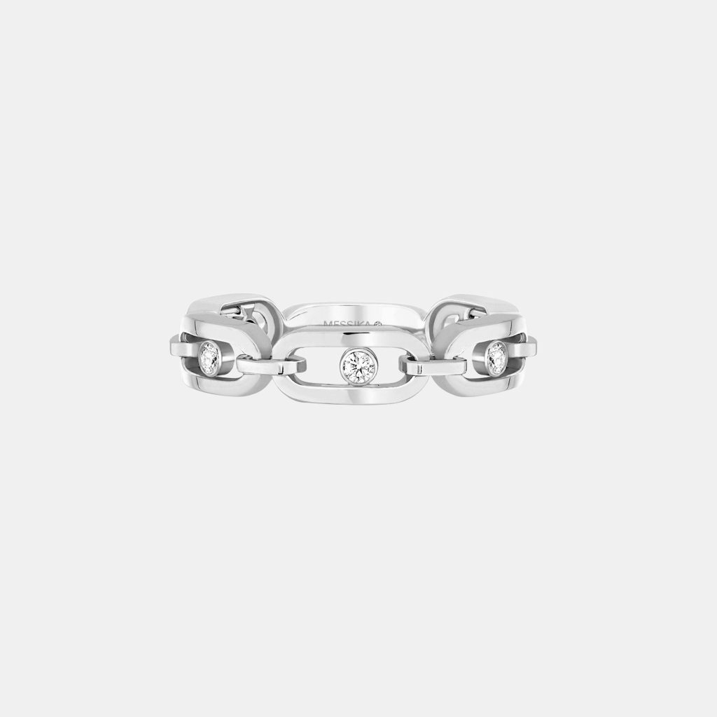 Bague Move Link Or blanc Diamant 0.09ct