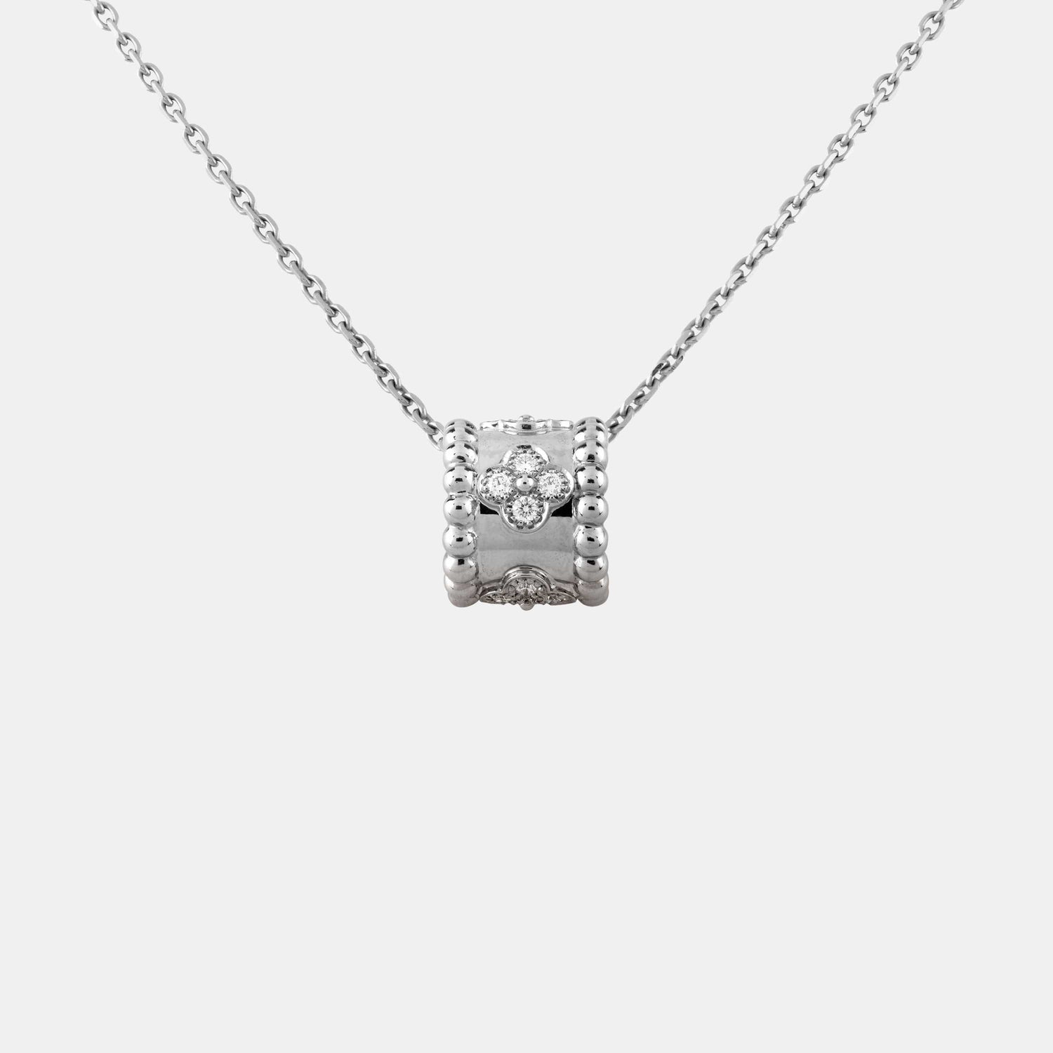 Pendentif Perlée Or blanc Diamant 0.19ct