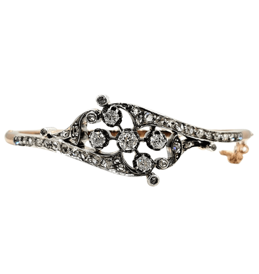 Bracelet Bracelet jonc Napoléon III diamants et or rose 58 Facettes RBDV01