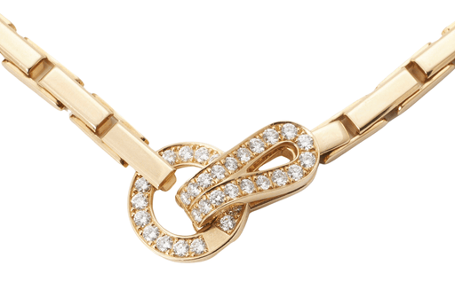 CARTIER Necklace - Yellow Gold Diamond Clasp Necklace 58 Facettes