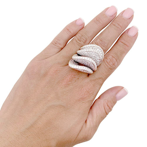Bague 53 De Grisogono Onde - Bague en or blanc pavée de diamants 58 Facettes 33895