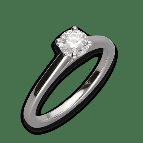 Bague 48 De Beers DB Classic - Solitaire en platine avec diamant 0,40 ct H-SI2 58 Facettes FB08388