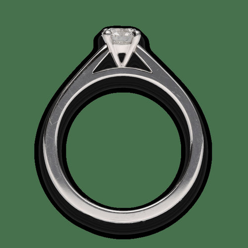 Bague 48 De Beers DB Classic - Solitaire en platine avec diamant 0,40 ct H-SI2 58 Facettes FB08388