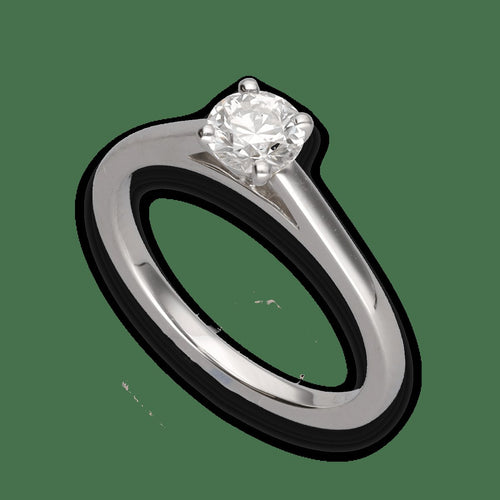 Bague 48 De Beers DB Classic - Solitaire en platine avec diamant 0,40 ct H-SI2 58 Facettes FB08388