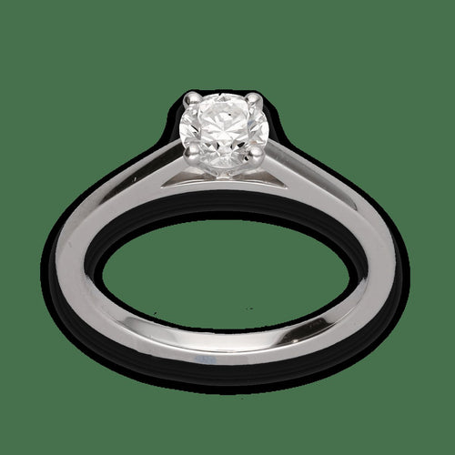 Bague 48 De Beers DB Classic - Solitaire en platine avec diamant 0,40 ct H-SI2 58 Facettes FB08388