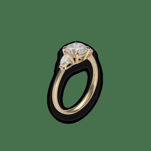 Bague 53,5 Solitaire - Bague en or jaune 18k avec diamants 1,17 ct + 0,31 ct 58 Facettes FB11110 / FB11202