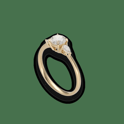 Bague 53-54 Solitaire Diamants – Or Jaune 18k – Diamant Central 0,62 ct H-VVS1 – Epaulé de  0,15 ct G-VS 58 Facettes FB11093 / FB11201