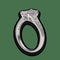 Bague 52 Solitaire - Bague en or gris 18 carats avec diamant taille émeraude 1,51 ct 58 Facettes FB09091-FB09120