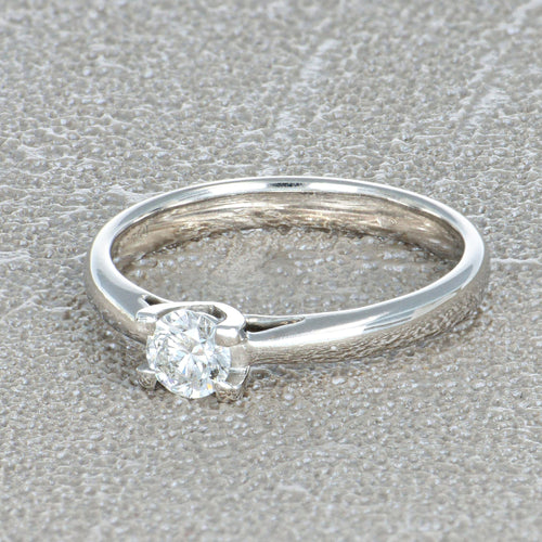 Bague 49 Solitaire - Bague en or gris 750 avec diamant 0,25 ct 58 Facettes 61000263