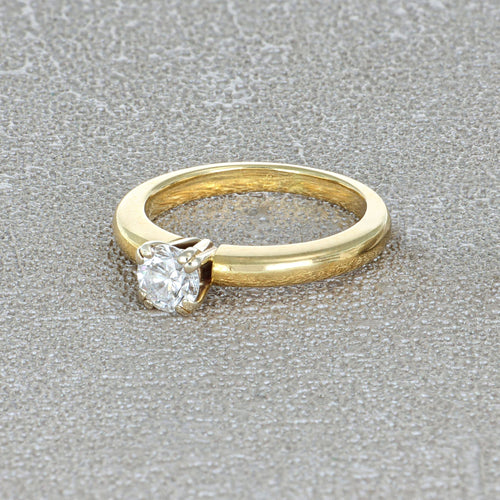 Bague 50 Solitaire - Bague en or jaune 18 carats et diamant 0,51 ct 58 Facettes 61000358