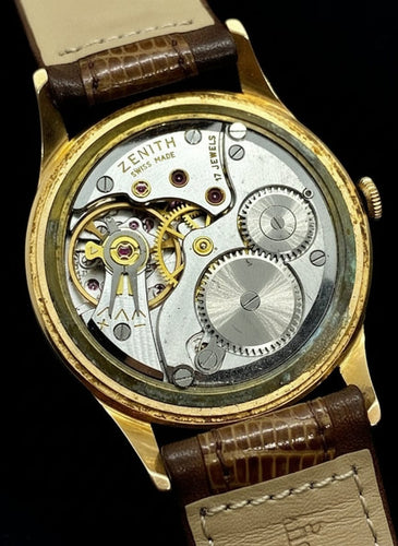 Montre Zenith Sporto - Montre vintage en or jaune 18 carats 35 mm 58 Facettes