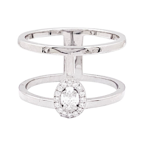 Bague 54 Messika Glam'Azone - Bague en or blanc et diamants 58 Facettes 33978