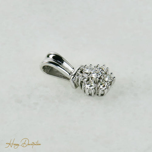 Pendentif Pendentif en or blanc 14 carats avec diamants taille brillant 58 Facettes 2313