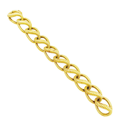 Bracelet Mellerio - Bracelet vintage à maillons torsadés en or jaune 18 carats 58 Facettes 35262