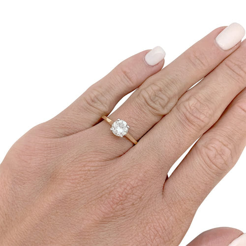 Bague 52 Solitaire - Bague en deux ors avec diamant taille brillant 1,03 ct 58 Facettes 31526