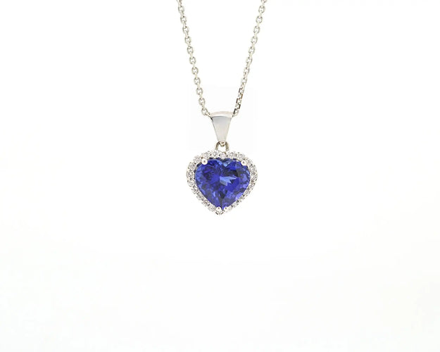 Collier Collier en or blanc 18 ct avec tanzanite 3,60 ct et diamants 0,24 ct 58 Facettes 13110