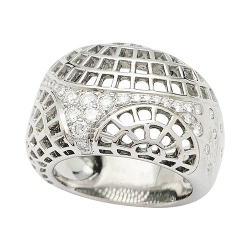 Bague 49 Cartier Nouvelle Vague Paris - Bague en or blanc et diamants 58 Facettes 31803