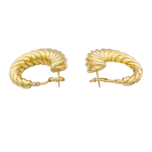 Boucles d'oreilles Boucles d'oreilles vintage godronnées en or jaune 58 Facettes 34015