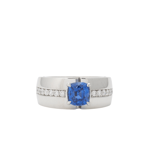 Bague 53 Bague saphir diamants 58 Facettes