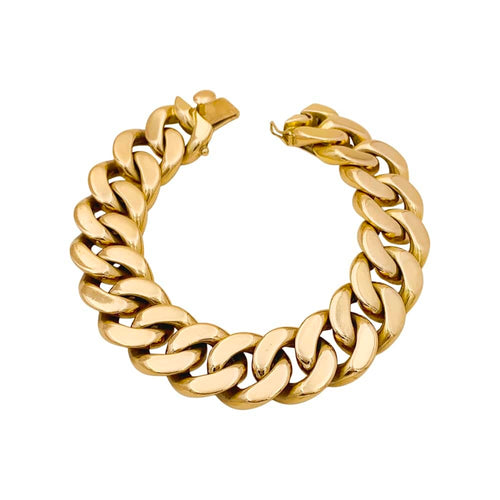 Bracelet Bracelet gourmette vintage en or rose 750 58 Facettes 34887