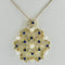 Pendentif Pendentif vintage en or jaune 14K avec perles et lapis-lazuli 58 Facettes 1945