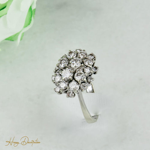 Bague 53 Bague en or blanc 585 avec 20 diamants taille brillant 58 Facettes 1619