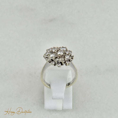 Bague 53 Bague en or blanc 585 avec 20 diamants taille brillant 58 Facettes 1619